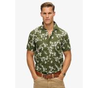 Superdry male Linen Blend Printed Shirt - M - Olive, Olive