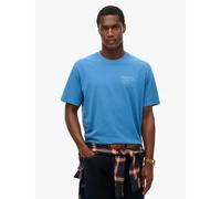 Superdry male Pure Cotton Cities Logo Crew Neck T-Shirt - Blue, Blue,Grey