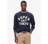 Superdry male Pure Cotton Logo Crew Neck Sweatshirt - M - Navy, Navy