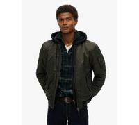 Superdry male Twill Hooded Bomber Jacket - Green, Green