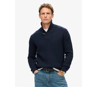 Superdry male Wool Blend Textured Shawl Collar Jumper - XL - Navy, Navy