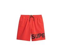 Superdry Mens 17" Graphic Swim Shorts, Drop Kick Red, S