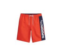 Superdry Men's 19 Inch Sportswear Recycled Board Shorts with Logo, apple red, XL