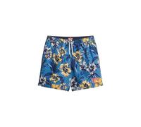 Superdry Men's 43 cm Long Swimming Shorts with Hawaiian Print, Tropical Blues, L