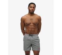 Superdry Men's AOP 16 Swim Shorts, Black/White, Black/White, Medium
