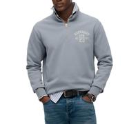Superdry Mens Athletic Essential Half Zip Sweatshirt Flint Stone Blue Grey