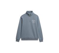 Superdry Mens Athletic Essential Half Zip Sweatshirt Flint Stone Blue Grey (UK, Alpha, XXL, Regular, Regular, Stone Blue Grey)