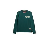 Superdry Men's Athletic Sweatshirt with Print, Dark Pine Green, XL