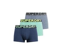 Superdry Men's Boxer Briefs, Mottled Dark Indigo Blue/Heather Cool Green/Mottled Matte Navy, L