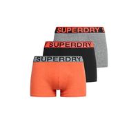 Superdry Men's Boxer Shorts 3 Pack, Karst Mega Black/Black/Bright Orange Heather, XXL