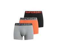Superdry Men's Boxer Shorts Pack of 3, Black/Bright Orange Mottled / Noos Grey Mottled, S