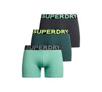 Superdry Men's BOXER TRIPLE PACK Boxer Shorts, Raven Black Marl/Buck Green Marl/Fresh Green Marl,
