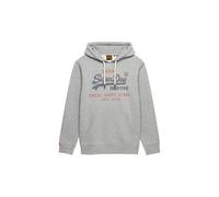 Superdry Men's Casual Vintage Logo Heritage Hoodie, College Grey Marl, S