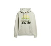 Superdry Men's Cl Outdoors Graphic Hood Sweatshirt, Glacier Grey Marl, M