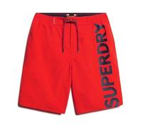 Superdry Mens Classic 19" Logo Board Shorts, Bright Red, S