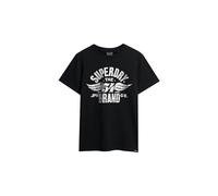 Superdry Men's Classic Reworked Graphic Print T-Shirt, Nero Mottled Black, XXL