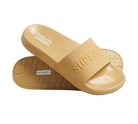 Superdry Men's Code Logo Vegan Pool Slide Flip-Flop, Prairie Sand, Medium UK