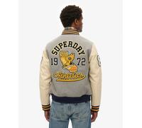 Superdry College Patched Bomber Jacket Grey 2XL Men