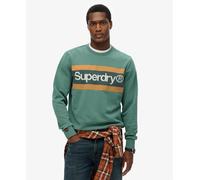 Superdry Mens Core Logo Stripe Relaxed Crew Sweatshirt