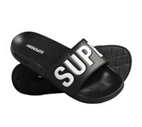 Superdry Mens Core Pool Slides Black/Optic White