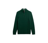 Superdry Cotton Classic Cable Half Zip Sweater Green L Men