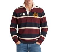 Long sleeve striped double emblem polo Superdry Rugby Bleu M