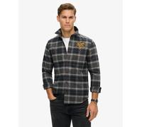 Superdry Embroidered Check Overshirt Grey S Men