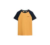 Superdry Men's Embroidered T-Shirt, Ochre Yellow Marl/Eclipse Navy, XXL