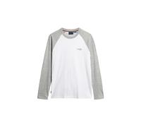 Superdry Men's Essential Baseball Ls Top t9-Jersey (m), Optical/Heather Athletic Grey, L