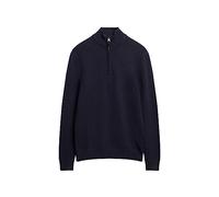 Superdry Men's Essential Emb Knit Henley T-Shirt, Carbon Navy Marl, S