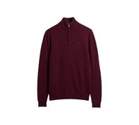 Superdry Mens Essential Embroidered Knitted Half Zip Jumper (UK, Alpha, L, Regular, Regular, Dark Berry)