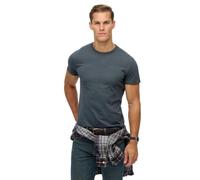 Superdry Men's Essential Logo Emb Tee T-Shirt, Stormy Weather Blue, XL