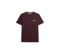 Superdry Men's Essential Logo Emb Tee T-Shirt, Tawnty Port Marl/Fluro Yellow, XXL