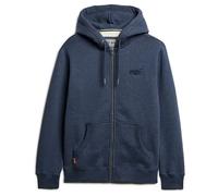 Superdry Mens Essential Zip Up Hoodie Track Top Jumper Heritage Navy Marl Blue