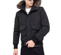 Superdry Men's Everest Hooded Puffer Bomber Jacket, Jet Black, XL