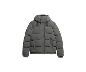 Superdry Men's EVEREST SHORT HOODED PUFFER A4 - Padded, Charcoal,