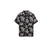 Superdry Men's Hawaiian Print S/S Shirt, Canna Leaves Navy, M