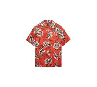 Superdry Men's Hawaiian Print S/S Shirt, Hibiscus Red, M