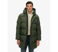 Superdry Long Puffer Jacket Hooded Moss Green Dark Green size L