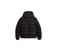 Hooded Sports Puffer Jacket Black L