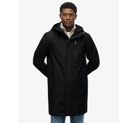 Superdry Men's Tech Parka with Dovetail Hem and Hood, Black, L