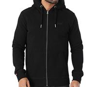 Superdry Mens Hoodie Essential Logo Branded Zip Up Hoody in Black