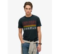 Superdry Japan Stripe Relaxed T-Shirt - Eclipse Navy (UK, Alpha, M, Regular, Regular, Black)