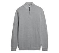 Superdry Men's Knit Sweater With Zip Stand Collar - Cotton Texture Henley, Pu...
