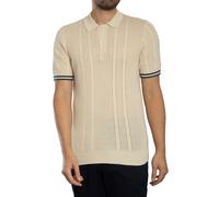 Knitted Texture Polo Shirt Oatmeal Beige L
