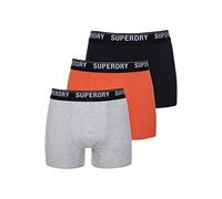 Superdry Men's Multi Triple Pack Boxer Shorts, Black/Orange/Grey, S
