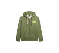 Superdry Men's Neon Vintage Hooded Jacket with Logo Graphic, Thrift Olive Heather, XXL