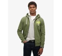Superdry Neon Vl Graphic Full Zip Sweatshirt Green M Men