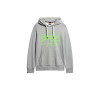 Superdry Men's Neon Vl Hoodie Sweatshirt, Grey Marl, L