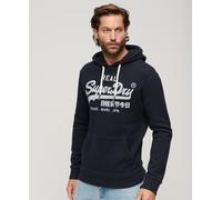 Superdry Mens New Vintage Logo VL Hoodie Overhead Long Sleeve Pullover Navy Blue